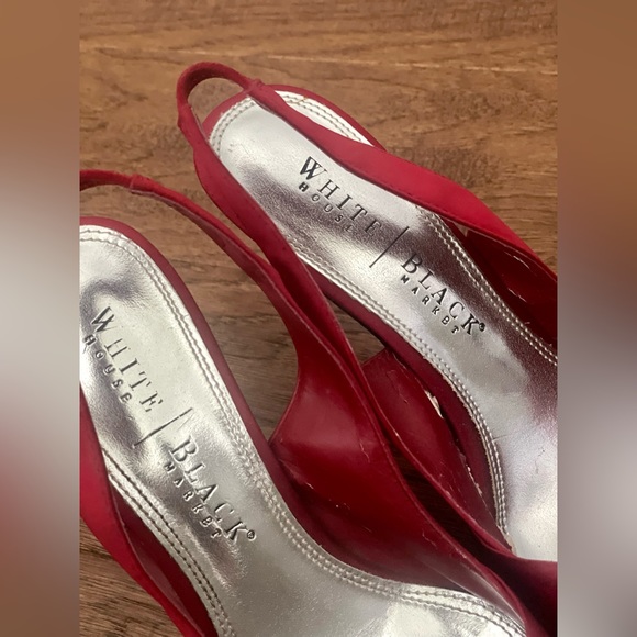 WHITE HOUSE BLACK MARKET ~ RED sling back heels! Woman SIZE 6.5 - Picture 4 of 9